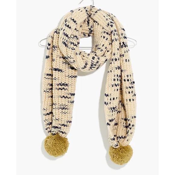 Madewell Patterned Pom-Pom Scarf - Picture 2 of 6